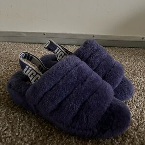 UGG Fluffy Purple Slippers